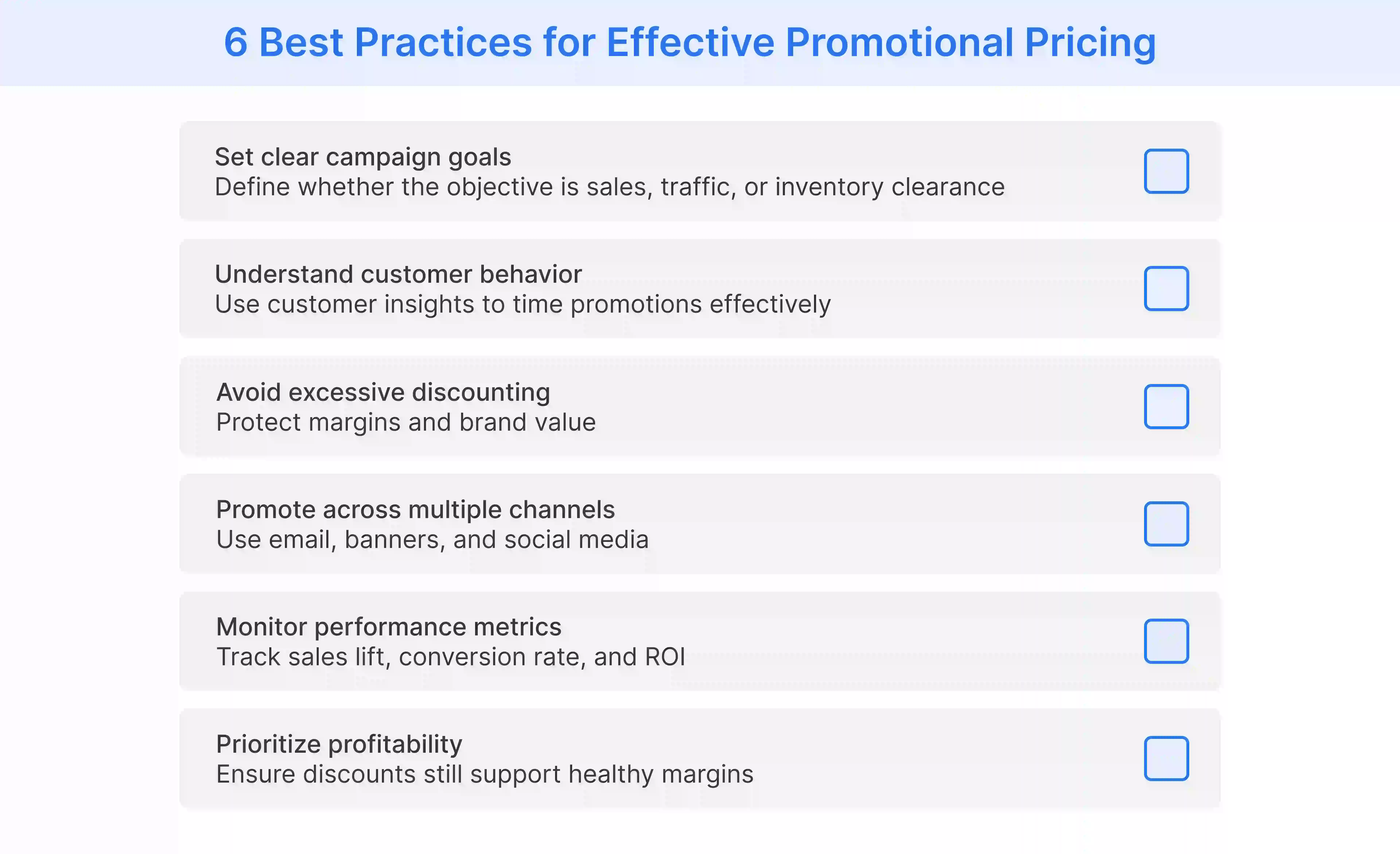 promotional pricing best practices not limited to customer analysis, and performance tracking