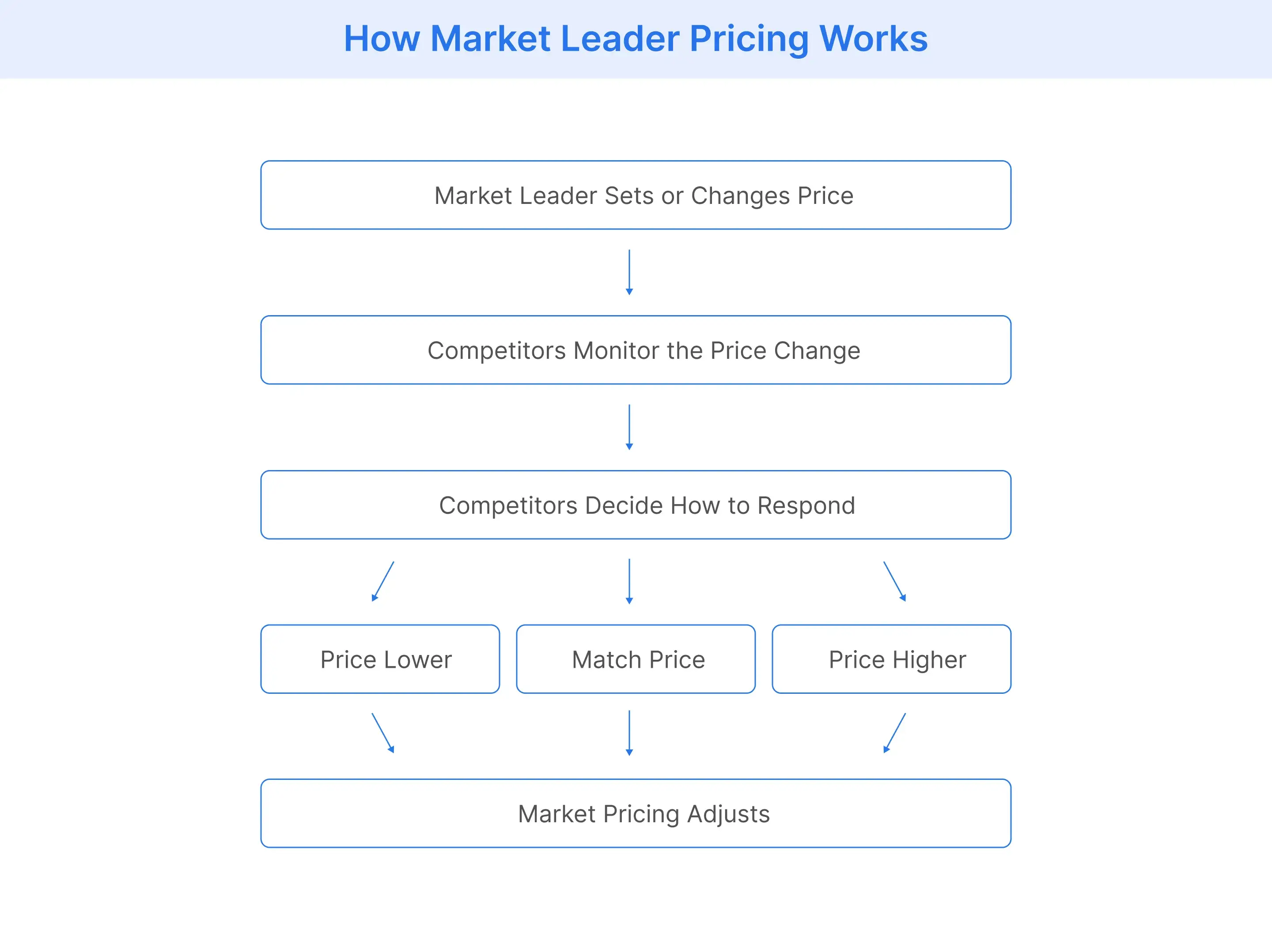 Visual showing how market leader pricing influences competitor pricing decisions