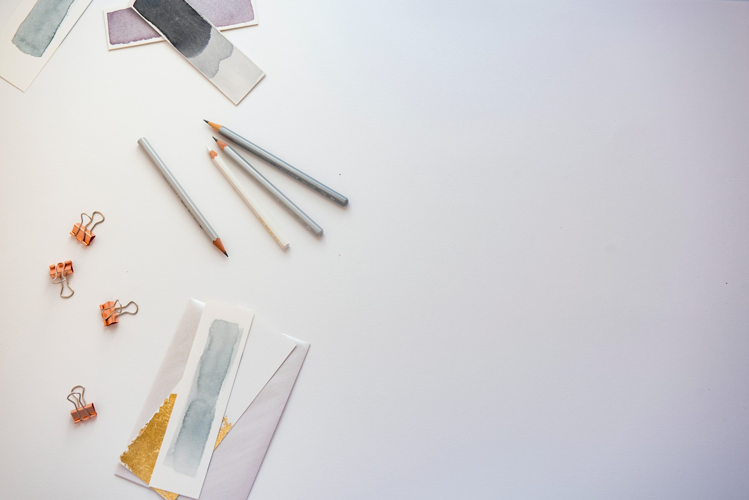 Staples Stationery material scattered on a tables by