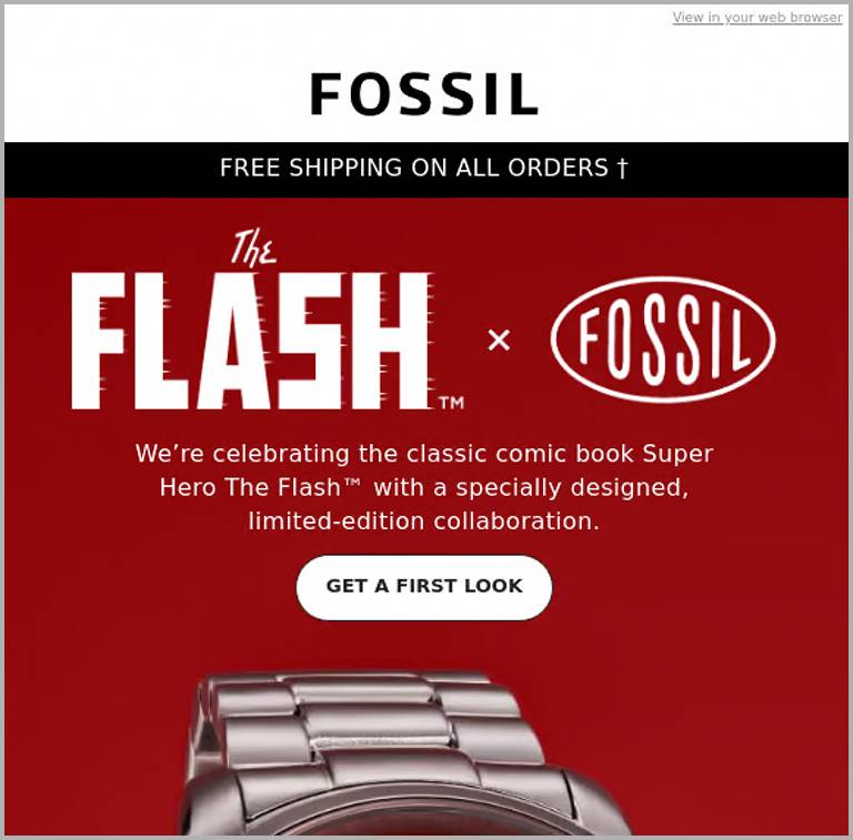 Retargeting ad campaign example by Fossils