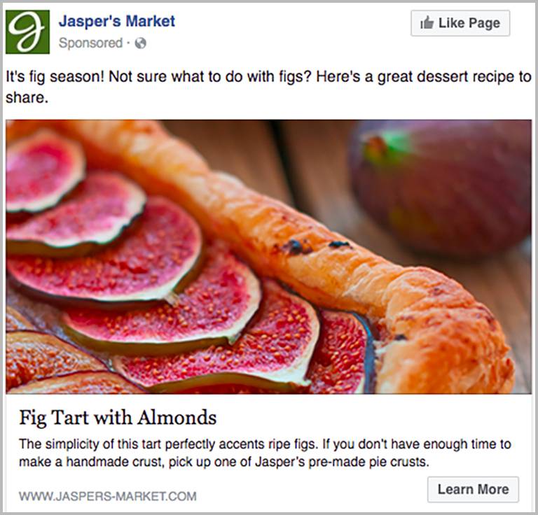 Retargeting ad campaign example by Jasper market